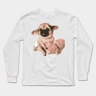 dog with pig - oil paint Long Sleeve T-Shirt